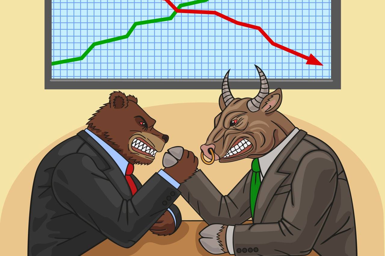 Bear and Bull stock illustration