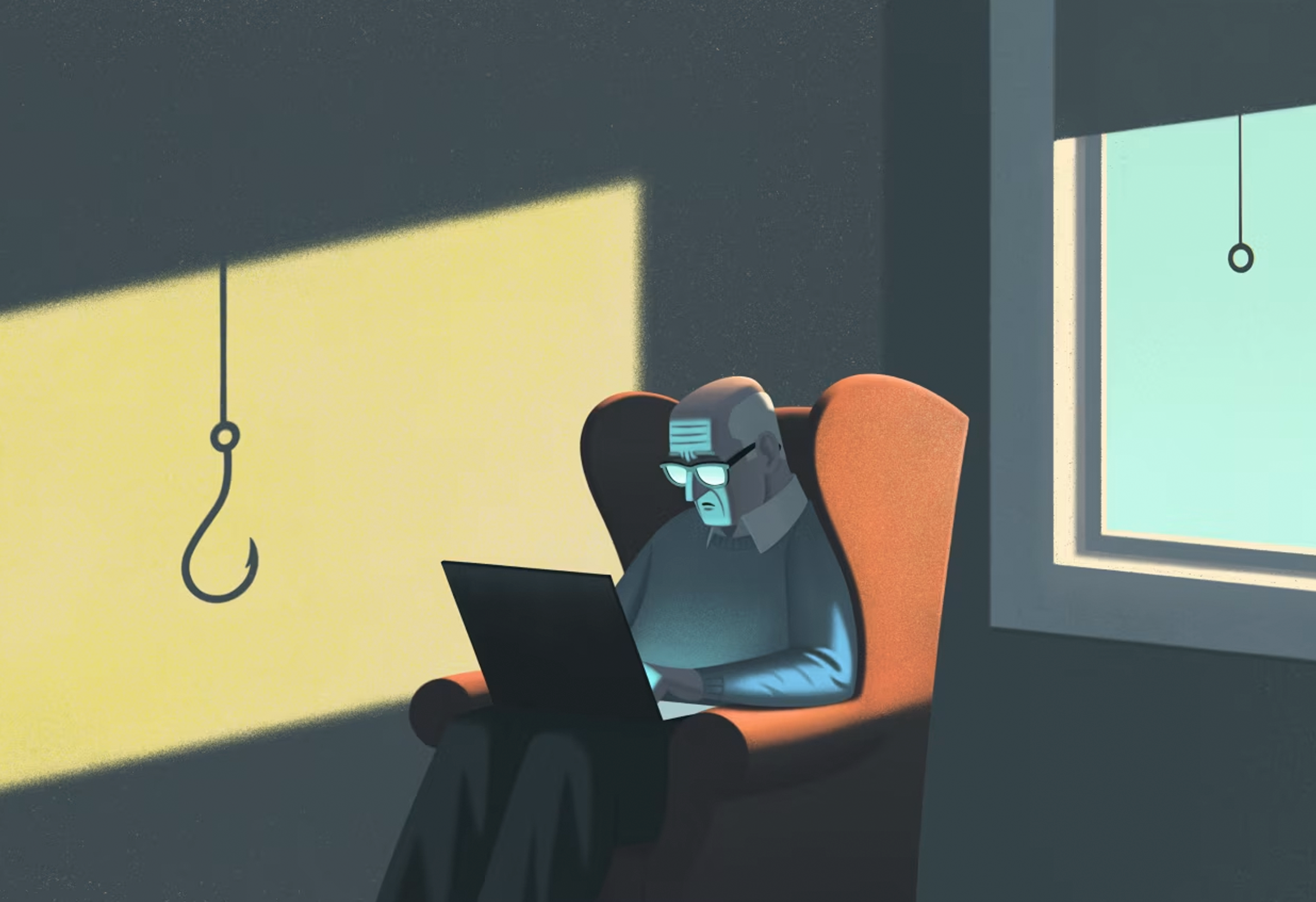 Featured Image Retiree sitting in chair reading on laptop